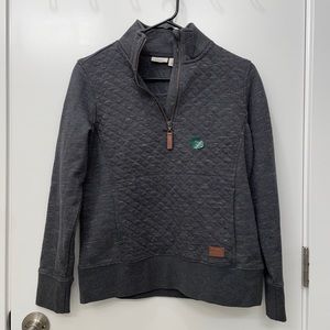 LL Bean Quilted Quarter Zip Pullover Dark Gray NWOT - XS Petite